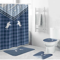 Aloha Hawaii Cowboys Paniolo Bathroom Set Navy Blue Palaka - Polynesian Pride