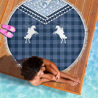 Aloha Hawaii Cowboys Paniolo Beach Blanket Navy Blue Palaka - Polynesian Pride