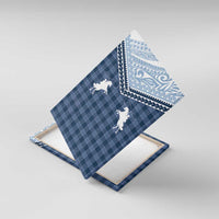 Aloha Hawaii Cowboys Paniolo Canvas Wall Art Navy Blue Palaka - Polynesian Pride