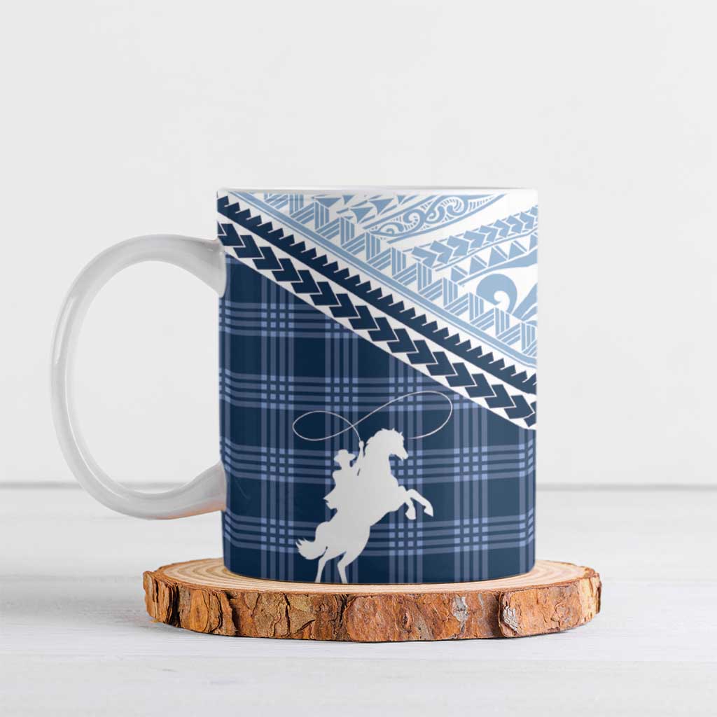 Aloha Hawaii Cowboys Paniolo Ceramic Mug Navy Blue Palaka LT7 Navy - Polynesian Pride