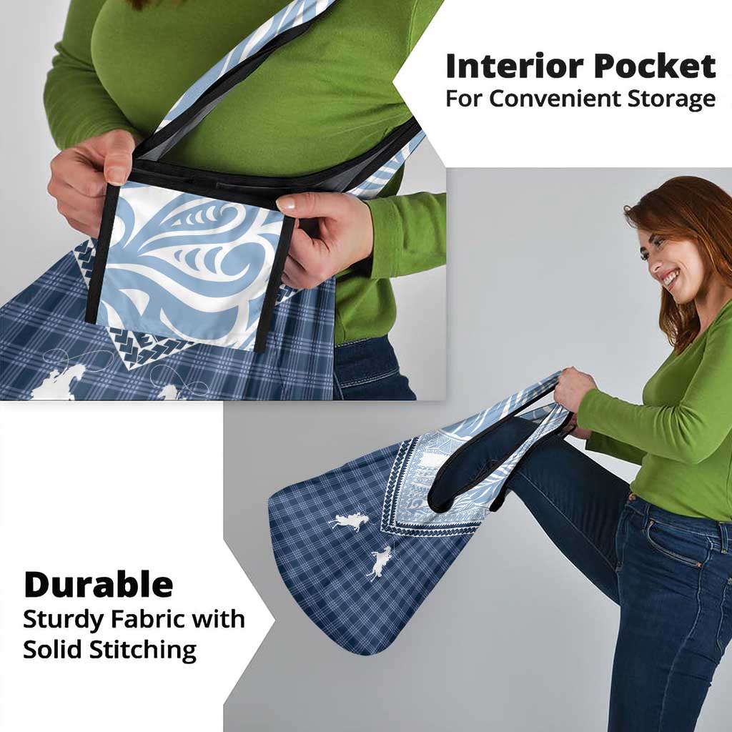 Aloha Hawaii Cowboys Paniolo Grocery Bag Navy Blue Palaka - Polynesian Pride