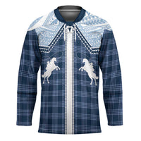 Aloha Hawaii Cowboys Paniolo Hockey Jersey Navy Blue Palaka - Polynesian Pride