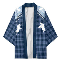 Aloha Hawaii Cowboys Paniolo Kimono Navy Blue Palaka - Polynesian Pride