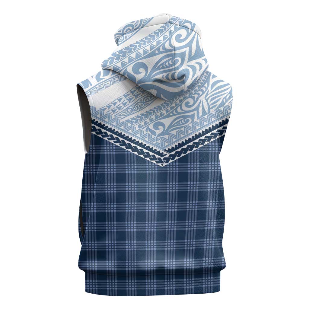 Aloha Hawaii Cowboys Paniolo Sleeveless Zip Hoodie Navy Blue Palaka - Polynesian Pride