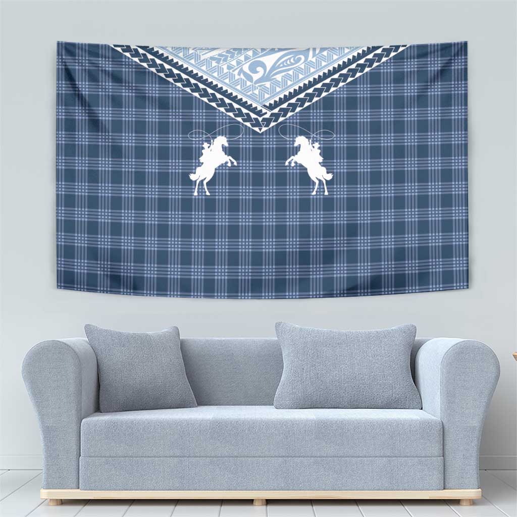 Aloha Hawaii Cowboys Paniolo Tapestry Navy Blue Palaka LT7 - Polynesian Pride