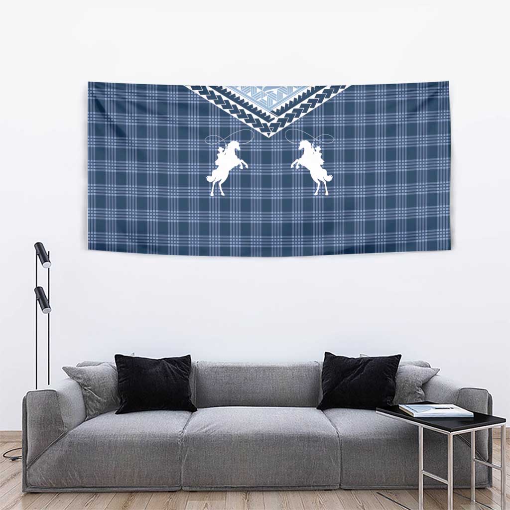 Aloha Hawaii Cowboys Paniolo Tapestry Navy Blue Palaka LT7 - Polynesian Pride