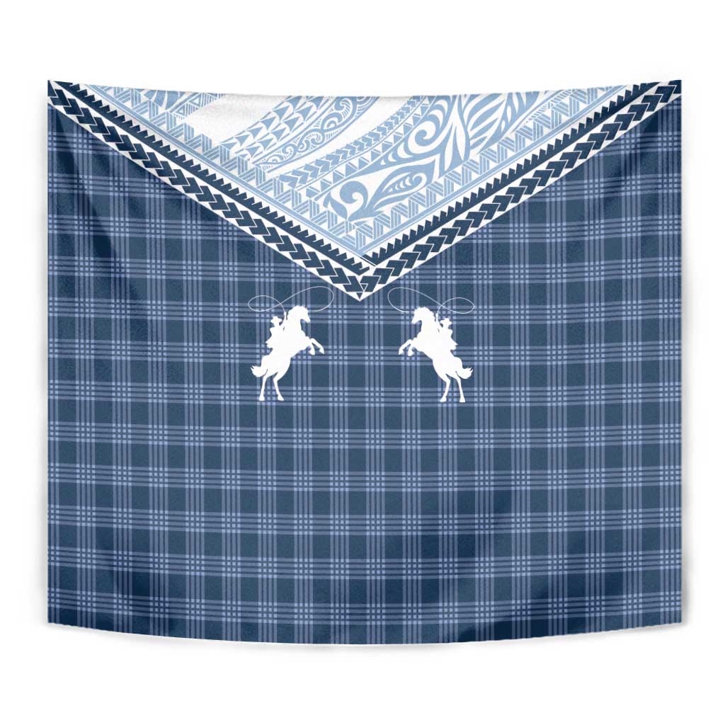 Aloha Hawaii Cowboys Paniolo Tapestry Navy Blue Palaka LT7 - Polynesian Pride