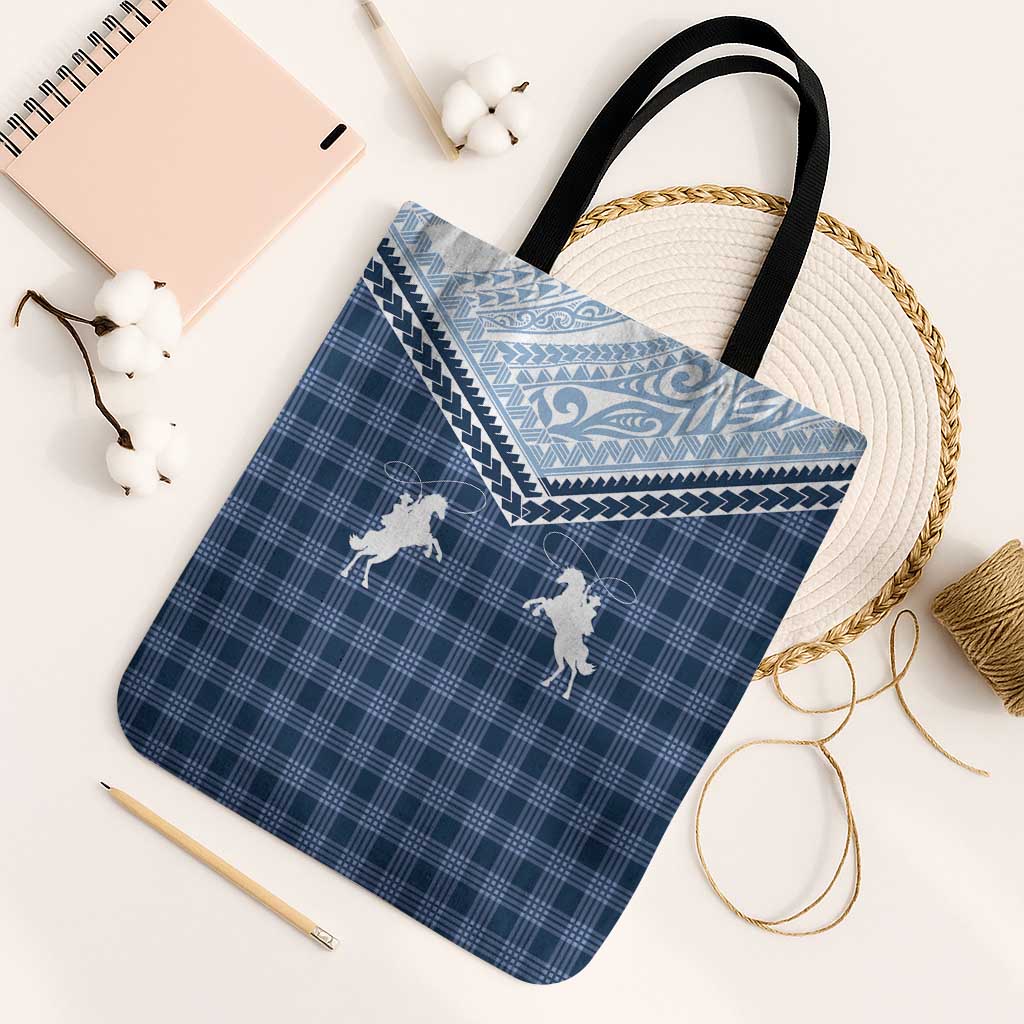 Aloha Hawaii Cowboys Paniolo Tote Bag Navy Blue Palaka - Polynesian Pride