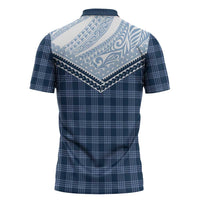 Aloha Hawaii Cowboys Paniolo Zipper Polo Shirt Navy Blue Palaka - Polynesian Pride