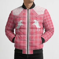 Aloha Hawaii Cowboys Paniolo Bomber Puffer Jacket Rose Palaka - Polynesian Pride