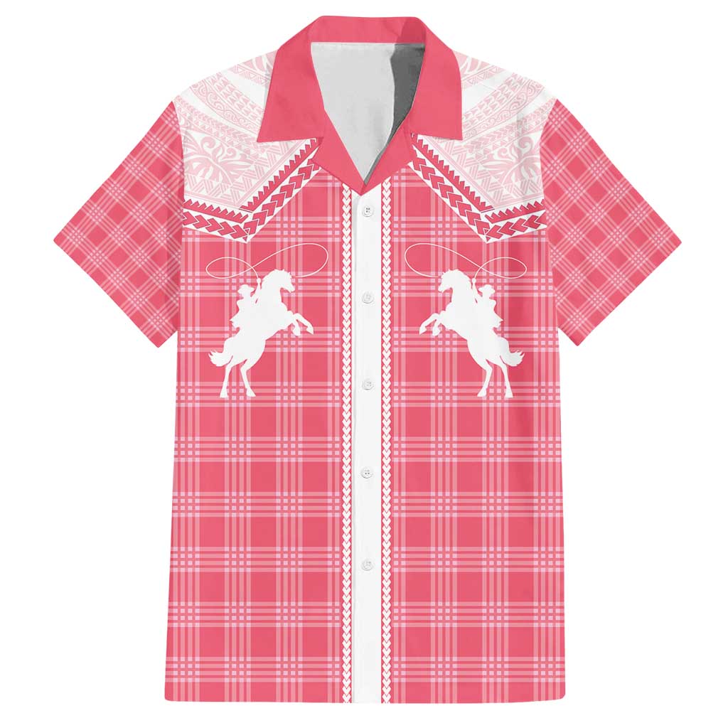 Aloha Hawaii Cowboys Paniolo Family Matching Puletasi and Hawaiian Shirt Rose Palaka - Polynesian Pride