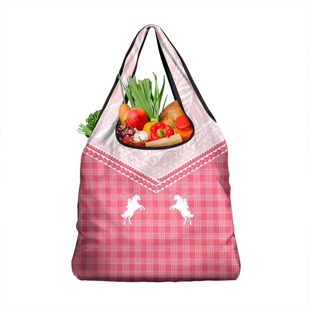 Aloha Hawaii Cowboys Paniolo Grocery Bag Rose Palaka - Polynesian Pride