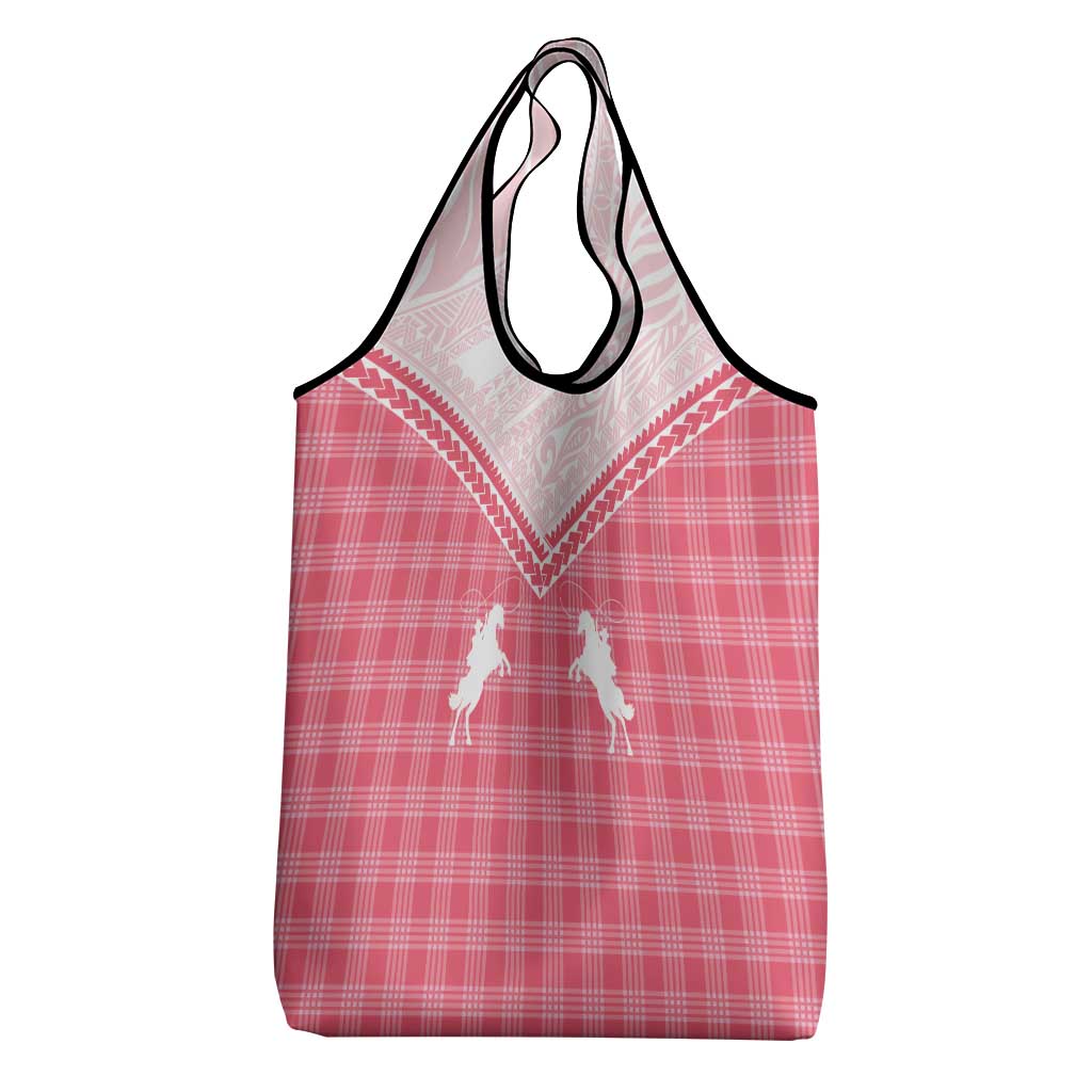 Aloha Hawaii Cowboys Paniolo Grocery Bag Rose Palaka - Polynesian Pride