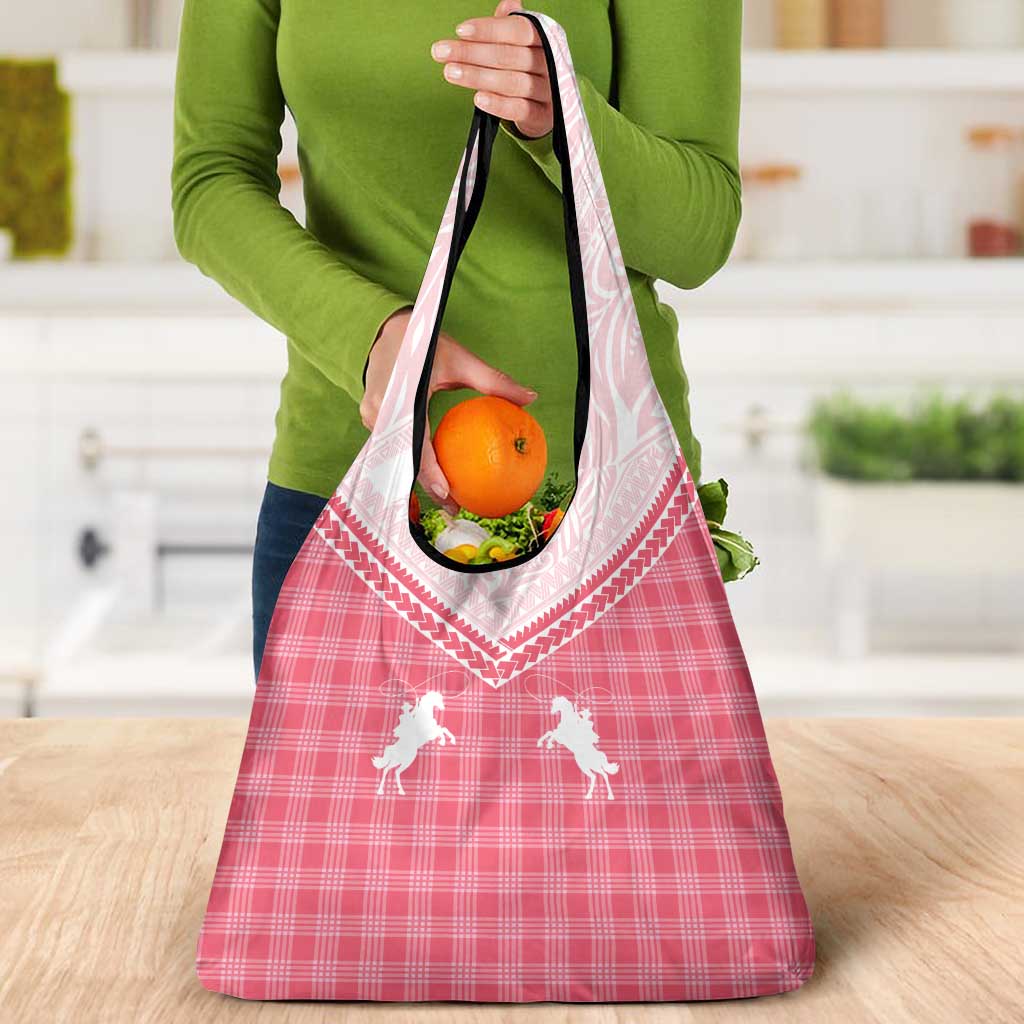 Aloha Hawaii Cowboys Paniolo Grocery Bag Rose Palaka - Polynesian Pride