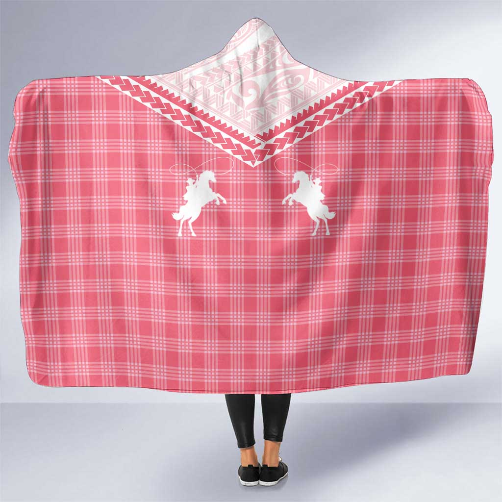 Aloha Hawaii Cowboys Paniolo Hooded Blanket Rose Palaka - Polynesian Pride