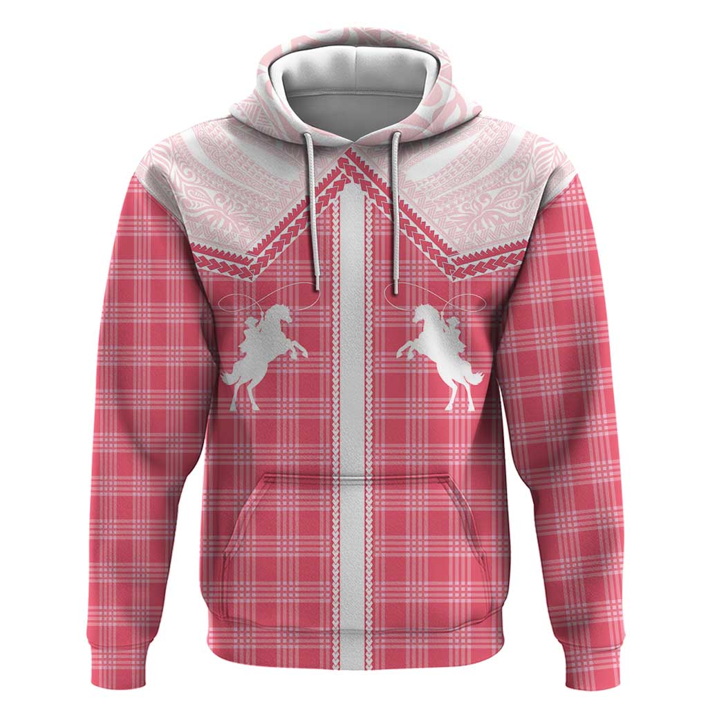 Aloha Hawaii Cowboys Paniolo Hoodie Rose Palaka LT7 Pullover Hoodie Pink - Polynesian Pride