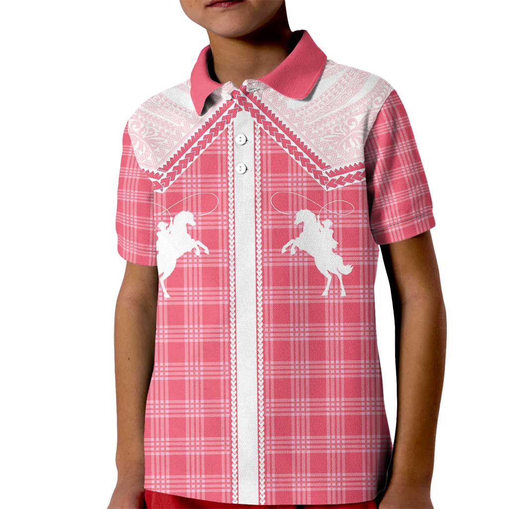Aloha Hawaii Cowboys Paniolo Kid Polo Shirt Rose Palaka - Polynesian Pride