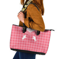 Aloha Hawaii Cowboys Paniolo Leather Tote Bag Rose Palaka - Polynesian Pride