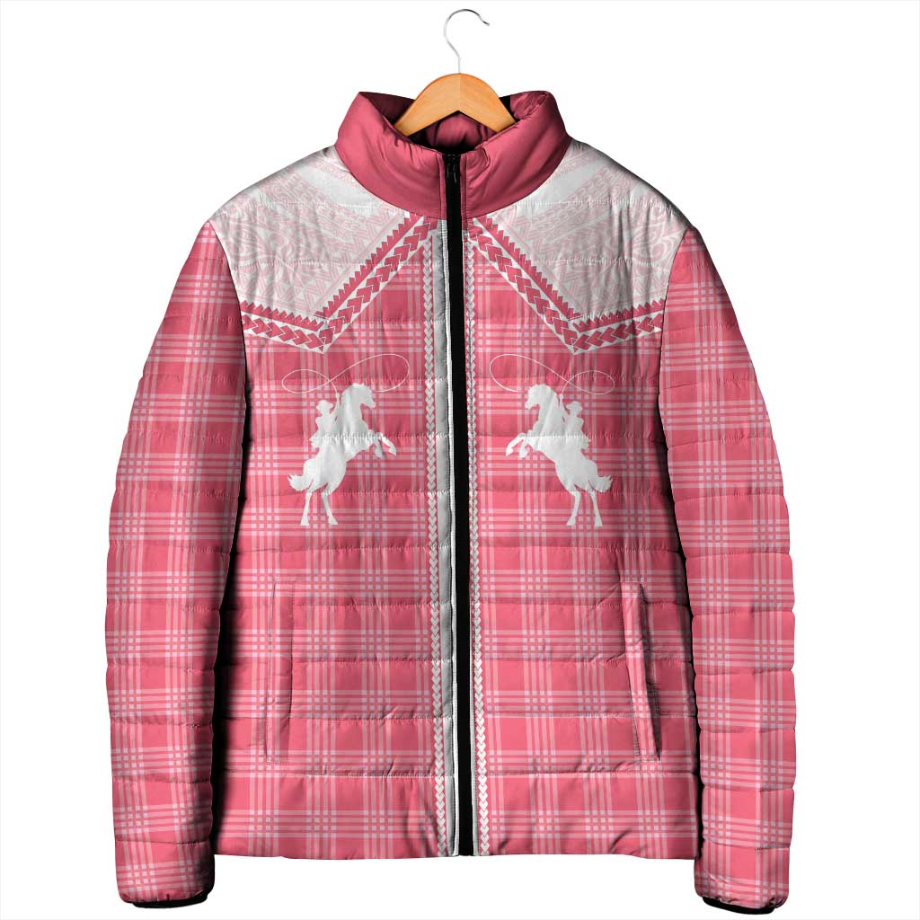 Aloha Hawaii Cowboys Paniolo Padded Jacket Rose Palaka - Polynesian Pride