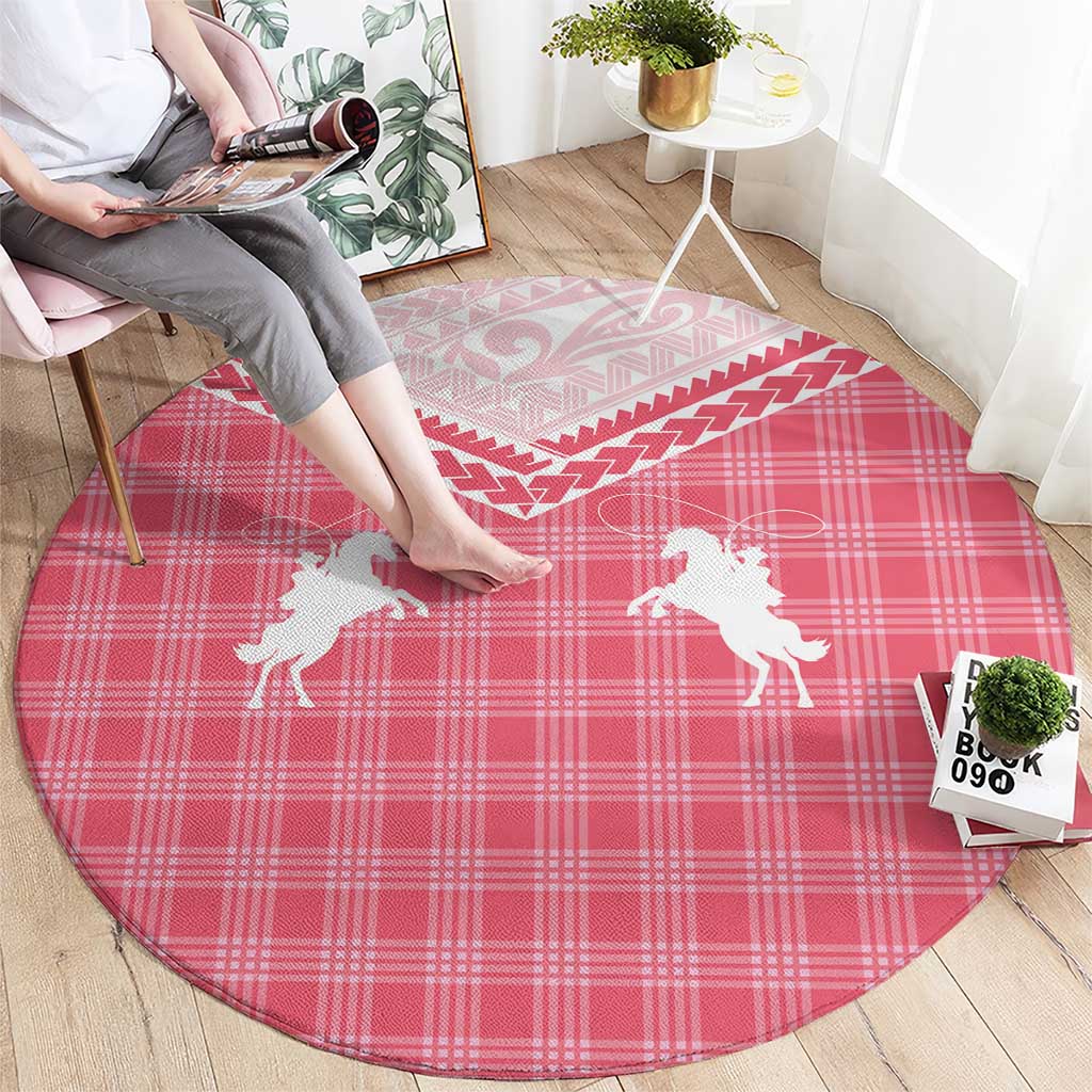 Aloha Hawaii Cowboys Paniolo Round Carpet Rose Palaka - Polynesian Pride