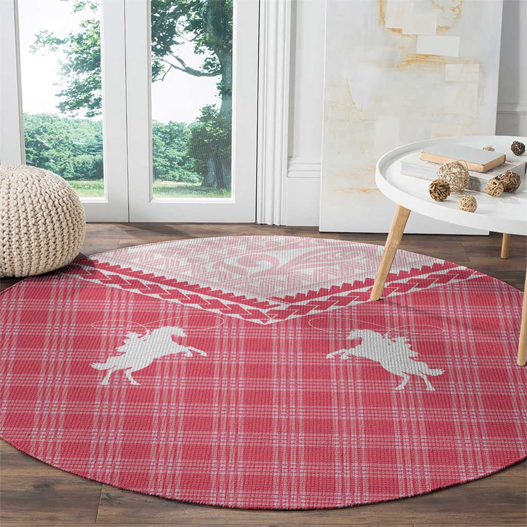 Aloha Hawaii Cowboys Paniolo Round Carpet Rose Palaka - Polynesian Pride