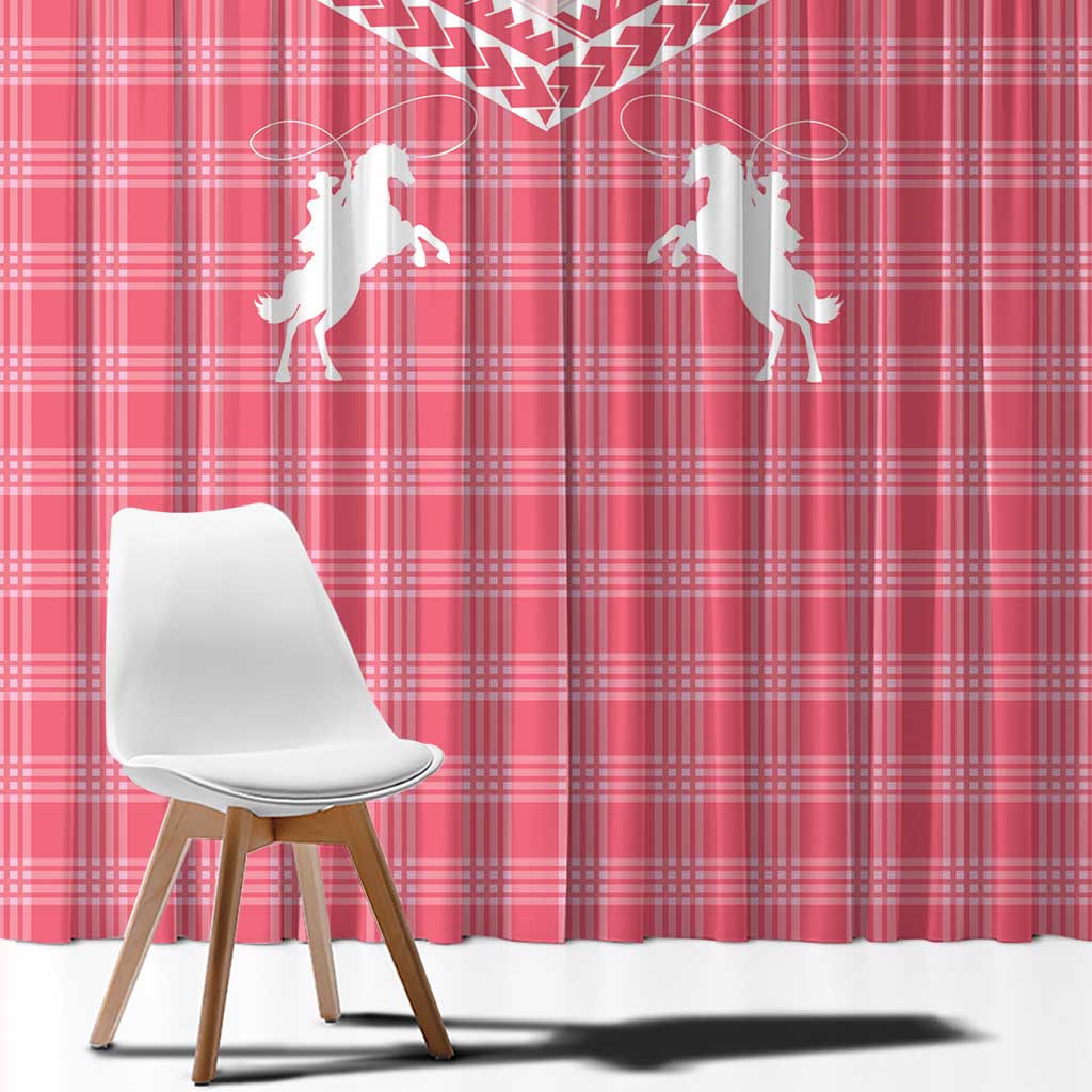 Aloha Hawaii Cowboys Paniolo Window Curtain Rose Palaka - Polynesian Pride