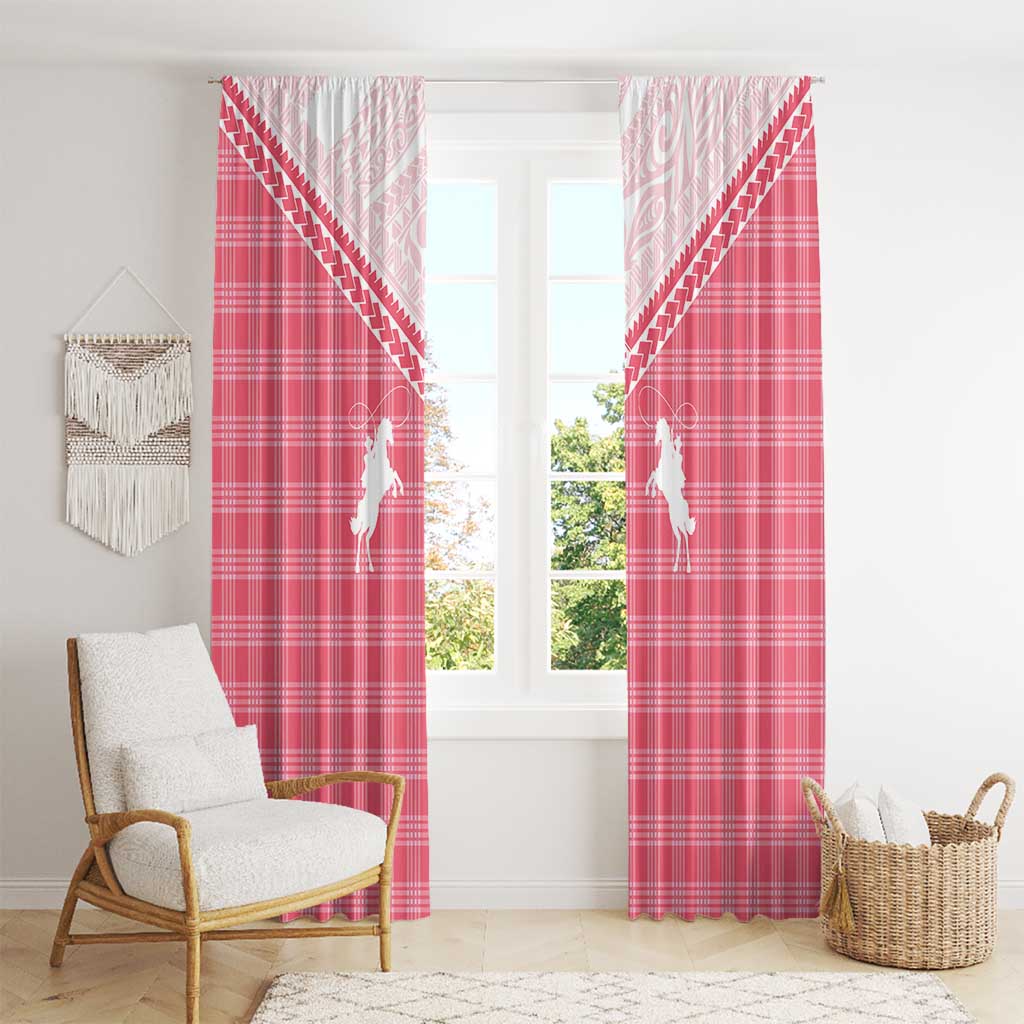 Aloha Hawaii Cowboys Paniolo Window Curtain Rose Palaka - Polynesian Pride