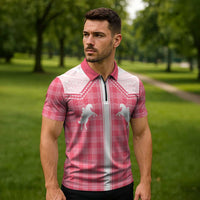 Aloha Hawaii Cowboys Paniolo Zipper Polo Shirt Rose Palaka - Polynesian Pride