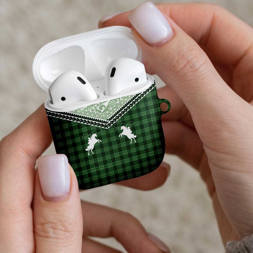 Aloha Hawaii Cowboys Paniolo AirPods Case Forest Green Palaka - Polynesian Pride