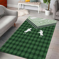 Aloha Hawaii Cowboys Paniolo Area Rug Forest Green Palaka - Polynesian Pride