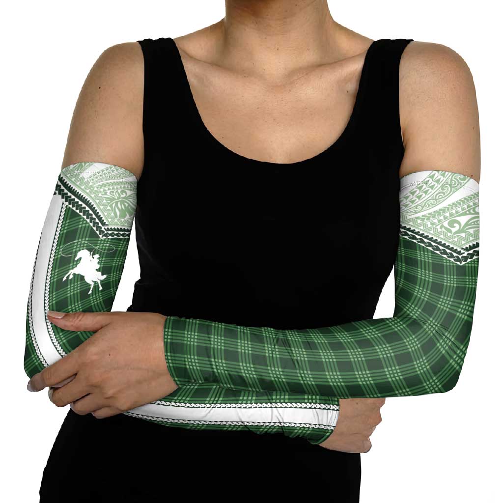 Aloha Hawaii Cowboys Paniolo Arm Sleeves Forest Green Palaka - Polynesian Pride