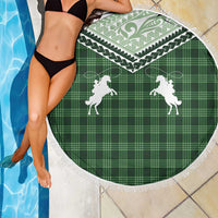 Aloha Hawaii Cowboys Paniolo Beach Blanket Forest Green Palaka - Polynesian Pride