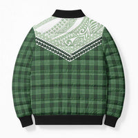 Aloha Hawaii Cowboys Paniolo Bomber Puffer Jacket Forest Green Palaka - Polynesian Pride