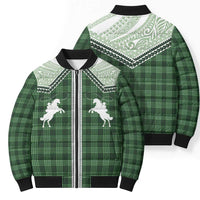 Aloha Hawaii Cowboys Paniolo Bomber Puffer Jacket Forest Green Palaka - Polynesian Pride
