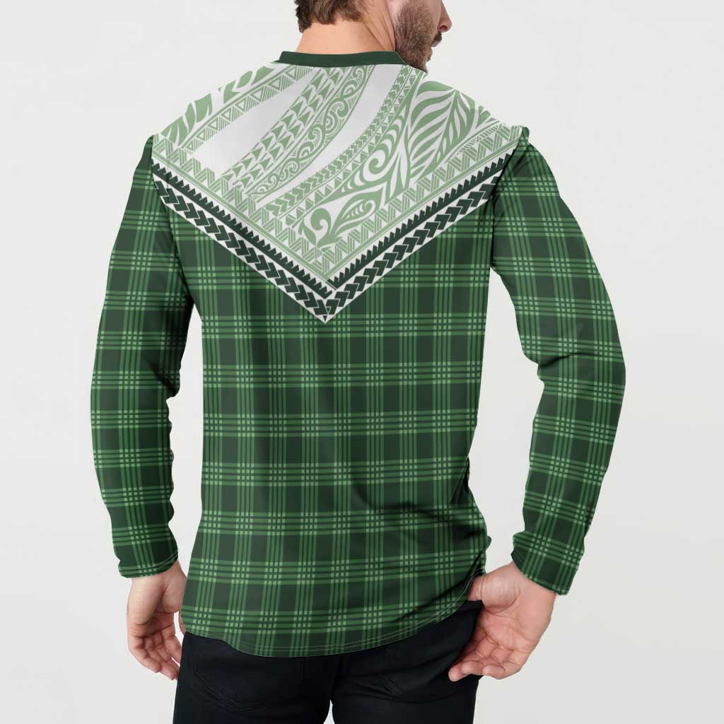 Aloha Hawaii Cowboys Paniolo Button Sweatshirt Forest Green Palaka - Polynesian Pride