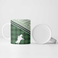 Aloha Hawaii Cowboys Paniolo Ceramic Mug Forest Green Palaka - Polynesian Pride