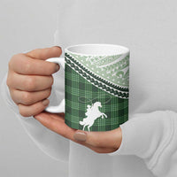 Aloha Hawaii Cowboys Paniolo Ceramic Mug Forest Green Palaka - Polynesian Pride