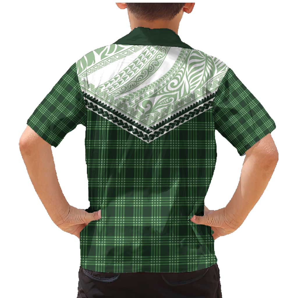 Aloha Hawaii Cowboys Paniolo Family Matching Mermaid Dress and Hawaiian Shirt Forest Green Palaka - Polynesian Pride