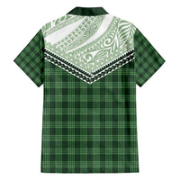 Aloha Hawaii Cowboys Paniolo Family Matching Off Shoulder Short Dress and Hawaiian Shirt Forest Green Palaka - Polynesian Pride