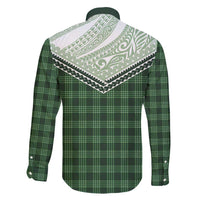 Aloha Hawaii Cowboys Paniolo Family Matching Off Shoulder Short Dress and Hawaiian Shirt Forest Green Palaka - Polynesian Pride