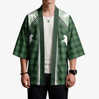 Aloha Hawaii Cowboys Paniolo Kimono Forest Green Palaka - Polynesian Pride