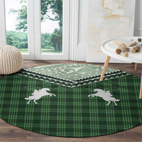 Aloha Hawaii Cowboys Paniolo Round Carpet Forest Green Palaka - Polynesian Pride