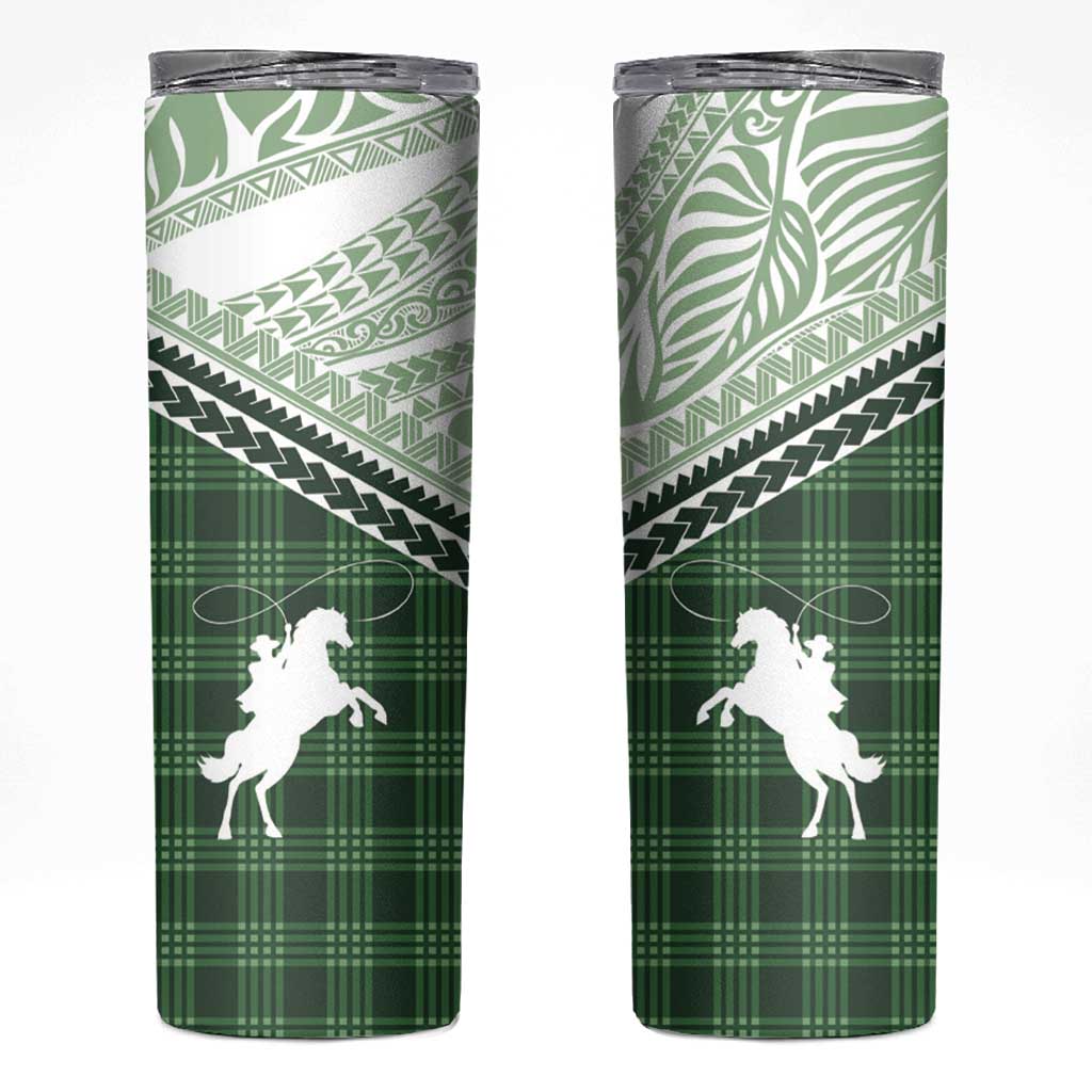 Aloha Hawaii Cowboys Paniolo Skinny Tumbler Forest Green Palaka - Polynesian Pride