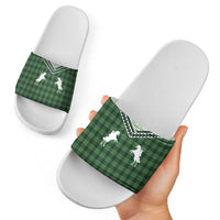 Aloha Hawaii Cowboys Paniolo Slide Sandals Forest Green Palaka - Polynesian Pride