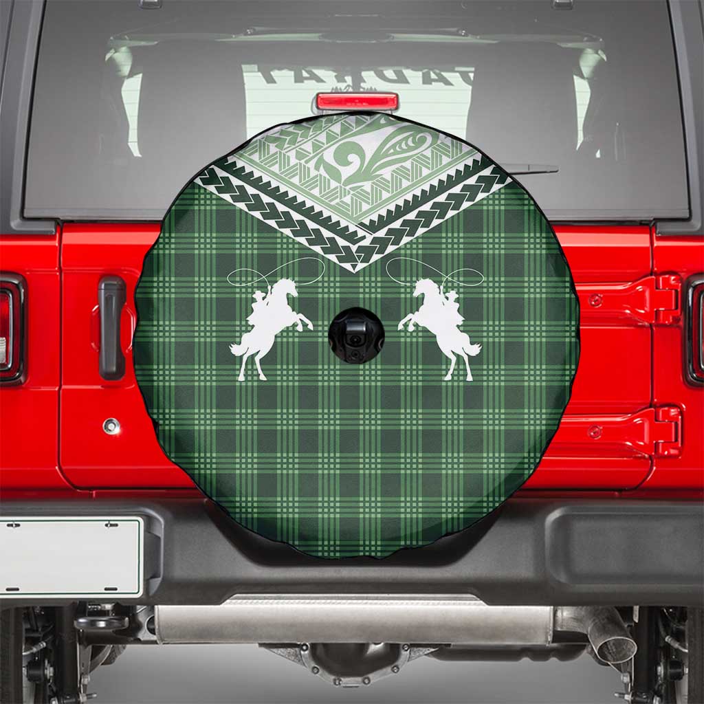 Aloha Hawaii Cowboys Paniolo Spare Tire Cover Forest Green Palaka - Polynesian Pride