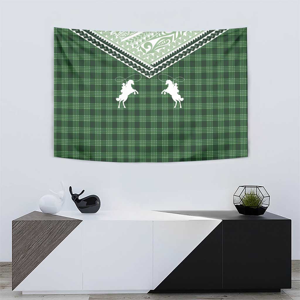 Aloha Hawaii Cowboys Paniolo Tapestry Forest Green Palaka LT7 - Polynesian Pride