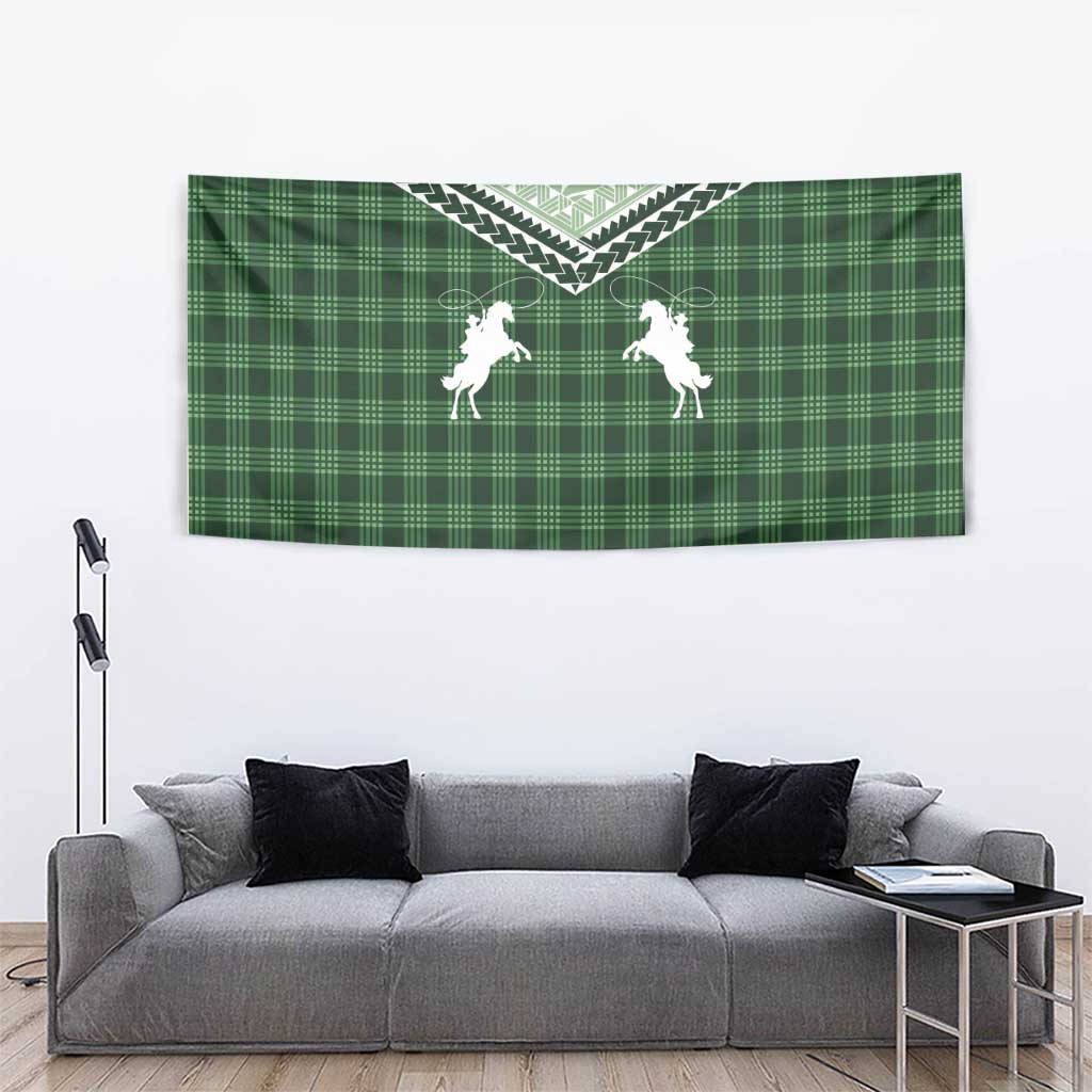 Aloha Hawaii Cowboys Paniolo Tapestry Forest Green Palaka LT7 - Polynesian Pride
