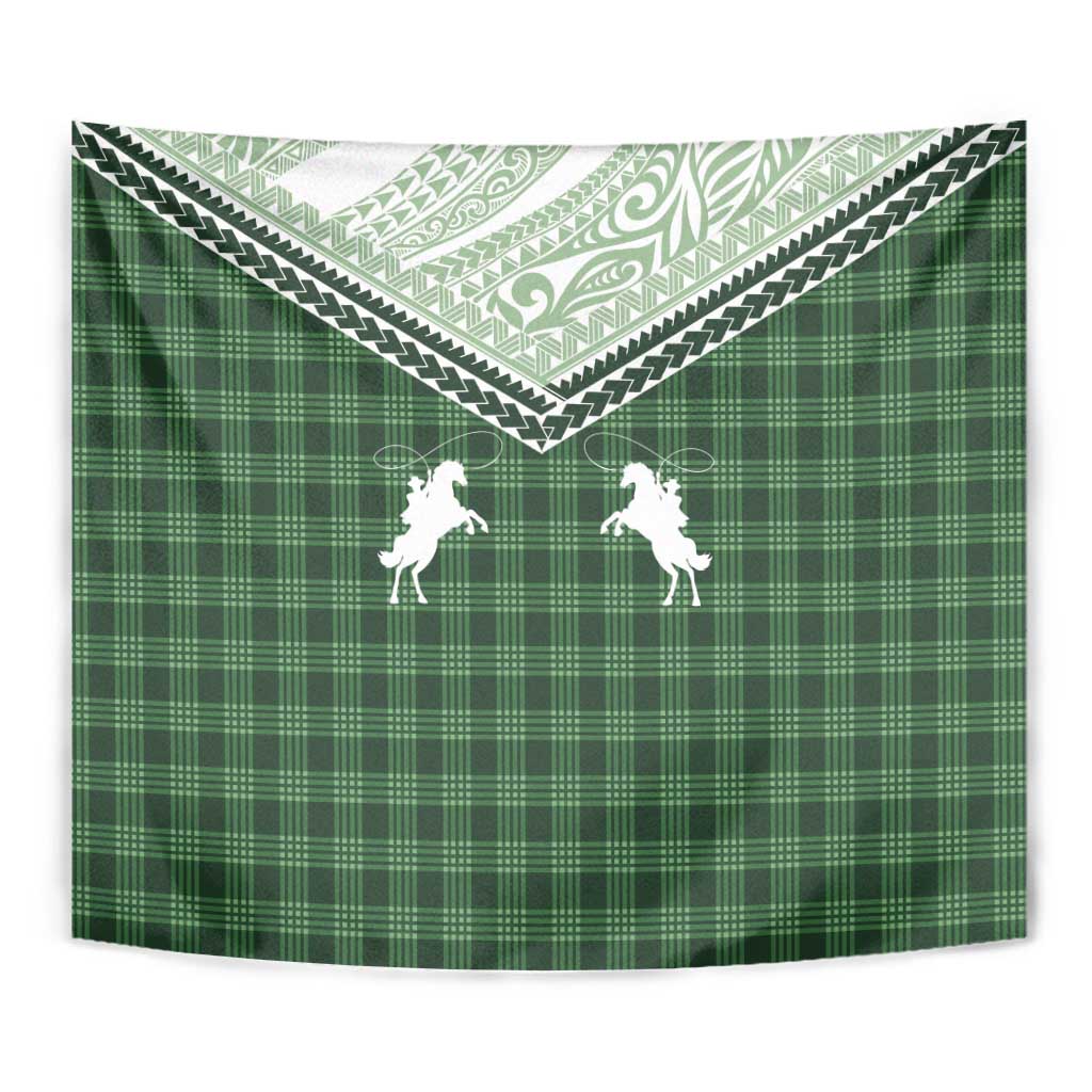 Aloha Hawaii Cowboys Paniolo Tapestry Forest Green Palaka LT7 - Polynesian Pride