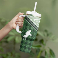 Aloha Hawaii Cowboys Paniolo Tumbler With Handle Forest Green Palaka - Polynesian Pride