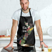 Kia Ora New Zealand Floral Apron Black - Polynesian Pride